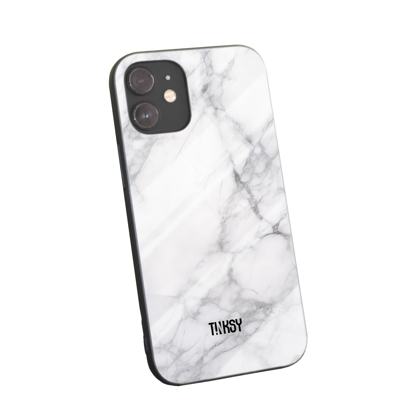 Phone case with a sleek and timeless white marble pattern